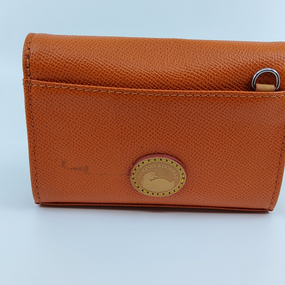 Dooney & Bourke Orange Leather Wallet with Tan Tab - Picture 2 of 12